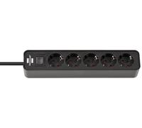 Brennenstuhl Regleta de enchufes Ecolor 5 tomas de corriente cable 1,5 m con interruptor Negro