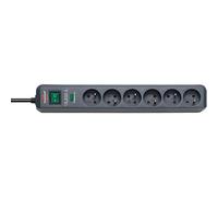 Brennenstuhl 1159291136 - Eco-line socket (6 veces, 1,4m h05vv-f 3g1.5 con protección contra sobretensiones 13500 a, antracita