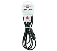 Brennenstuhl 1161811 - Cable con Enchufe y el Interruptor, 1,5 m de Cable h03 vvh2-f 2 x 0.75, Negro