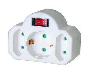 Brennenstuhl 149931 - distribuidor con 3 tomas + interruptor, blanco
