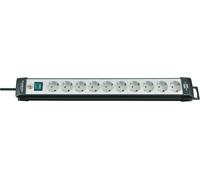 Brennenstuhl Regleta Premium-Line 10 tomas de corriente cable 3 m con interruptor montable Negro/Gris