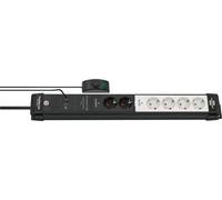 Brennenstuhl Premium-Line Comfort Switch Plus regleta enchufes con 6 Tomas - 2X permanentes y 4X conmutables (Cable de 3m, Interruptor de Mano/pie conexión RJ-11, Fabricado en Alemania) Negro/Gris