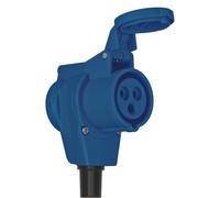 Brennenstuhl Acoplador de Esquina CEE 230V/16A Camping con indicador LED de Voltaje (IP44 para Exteriores, 1 Enchufe con conexión a Tierra 230V/16A, 1 CEE 230V/16A, 3 pies de Suelo, para Caravana y