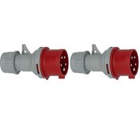 Brennenstuhl Acoplamiento CEE 400V/16A (para Uso Exterior IP44, conexión facíl, 5 Polos, Toma Industrial de 5 Pines) (Paquete de 2)
