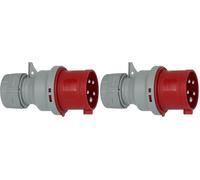 Brennenstuhl Acoplamiento CEE 400V/32A (para Uso Exterior IP44, conexión facíl, 5 Polos, Toma Industrial de 5 Pines) (Paquete de 2)
