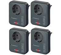 Brennenstuhl Adaptador de enchufe (con protección contra sobretensiones 13.500 A, adaptador como protección contra rayos para aparatos eléctricos), color gris antracita (4 unidades)