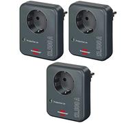 Brennenstuhl Adaptador de enchufe (con protección contra sobretensiones 13.500 A, adaptador como protección contra rayos para aparatos eléctricos), color gris antracita (3 unidades)