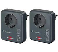 Brennenstuhl Adaptador de enchufe (con protección contra sobretensiones 13.500 A, adaptador como protección contra rayos para aparatos eléctricos), color gris antracita (2 unidades)