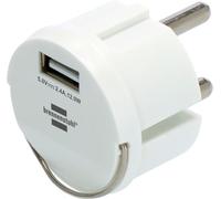 Brennenstuhl Adaptador de Enchufe USB (Cargador USB para enchufar en un Nido de enchufes, 2,4A, Compatible con enchufes IP44 y enrollacables de Brennenstuhl, diseño Plano)