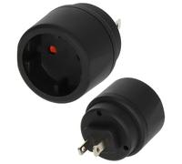 Brennenstuhl Adaptador de Viaje/Enchufe de Viaje (Adaptador para conectar aparatos eléctricos con Sistema de Enchufe Europeo en países con Sistema de Enchufe Americano (Tipo A): EE.UU., Japón) Negro