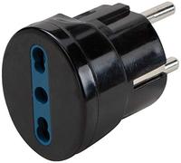 Brennenstuhl, Adaptador Schuko Negro IT, Euro y DE
