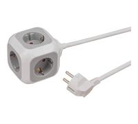 Brennenstuhl Alea Power regleta de enchufes con 4 Tomas de Corriente en Forma de Cubo (Cable de 1,4 m, regleta sobremesa, montable) Gris