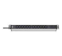 Brennenstuhl Regleta de enchufes Alu-Line 19" 12 vías, 12 tomas C13, clavijas C14, cable 2 m