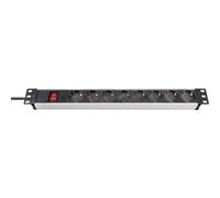 Brennenstuhl ALU-Line regleta enchufes 19" para Armario Rack con 8 Tomas de Corriente (Cable de 2 m, Unidad de distribución, 19" Formato para Montaje, con Interruptor)