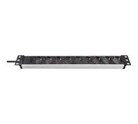 Brennenstuhl ALU-Line regleta enchufes 19" para Armario Rack con 9 Tomas de Corriente (Cable de 2 m, Unidad de distribución, 19" Formato para Montaje, sin Interruptor)