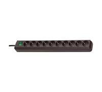 Brennenstuhl Base de enchufe múltiple con 10 tomas Eco-Line tipo F de 3 m, Negro
