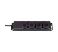 Brennenstuhl Base de enchufe múltiple con 4 tomas de tipo F 2m IP44, Negro