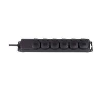 Brennenstuhl Base de enchufe múltiple con 6 tomas de tipo F 2m IP44, Negro