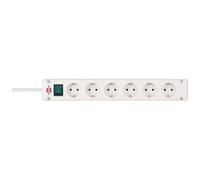 Brennenstuhl Bremounta regleta de enchufes de 6 Tomas con Interruptor (regleta eléctrica con Tomas de 90 Grados, con opción de Montaje y Cable de 3m) Blanco