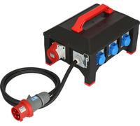 Brennenstuhl Distribuidor de flujo de goma profesional BSV 5 / distribuidor de corriente CEE Enchufe 32A (cable de 2 m H07RN-F 5G6.0, 1xCEE 400V/32A, 2xCEE 400V/16A, 6 contactos a tierra 230 V,