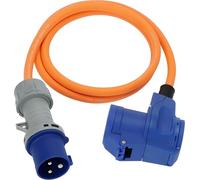 Brennenstuhl Cable Adaptador de Camping CEE con Enchufe CEE y acoplador de Esquina, Incluye regleta combinada de Contacto de Seguridad con indicador LED de Voltaje (1,5 m, 230V/16A, para Uso en