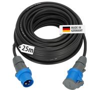 Brennenstuhl Cable Alargador Camping CEE 230V 25m (Cable H07RN-F 3G2.5 en Color Negro, Cable Eléctrico Camping para Uso Permanente en Exteriores IP44, Made in Germany)