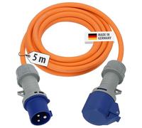 Brennenstuhl Cable Alargador Camping CEE 230V 5m con indicador de Voltaje LED (Cable H07RN-F 3G2.5, Cable Eléctrico Camping para Uso Permanente en Exteriores IP44, Made in Germany)