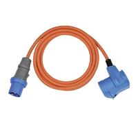 Brennenstuhl Cable alargador CEE para camping con enchufe CEE y acople en ángulo, incluye enchufe combinado con protección de contacto (3 m de cable en naranja, 230 V/16 A, uso en exteriores, fabricado en Alemania)