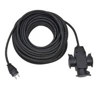Brennenstuhl Cable alargador de 25 m con 3 enchufes en el Acoplamiento de Goma Externo IP44 (Cable de 25 m, para Obra y construcción) Negro