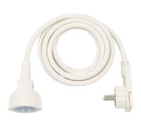 Brennenstuhl Cable alargador de 3 m con Enchufe Plano (alargador eléctrico, Enchufe Plano, para Interiores) Blanco