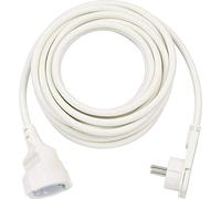 Brennenstuhl Cable alargador de 5 m con Enchufe Plano (alargador eléctrico, Enchufe Plano, para Interiores) Blanco