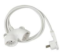 Brennenstuhl Cable alargador de Corriente 3 Metros con Dos enchufes (alargador eléctrico, Cable de 3 m, Doble extensión, 2 Conectores) Blanco
