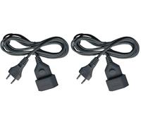 Brennenstuhl Cable alargador de plástico (Cable alargador para Uso en Interiores, 3 m de Cable, con Enchufe Euro y Acoplamiento) Negro (Paquete de 2)