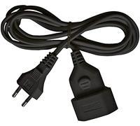 Brennenstuhl Cable alargador de plástico (Cable alargador para Uso en Interiores, Cable de 5m, con Enchufe Euro y Acoplamiento) Negro
