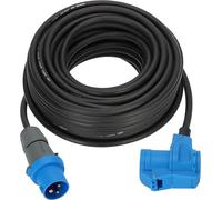 Brennenstuhl Cable de extensión CEE de Camping con Conector CEE y Acoplamiento en ángulo Recto, Incluye Enchufe Combinado a Tierra (Cable de 25 m en Negro, 230V/16A, para Uso en Exteriores, Fabricado