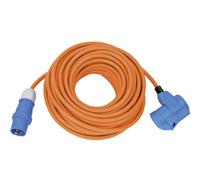 Brennenstuhl Cable de extensión CEE para Camping con Enchufe CEE y acople Angular, Incluye Enchufe Combinado de protección de Contacto (Cable de 25 m en Naranja, 230 V/16 A, Uso en Exteriores,