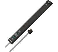 Brennenstuhl Cable de extensión de 6 vías con protección contra sobretensiones de 60.000 A (Cargador USB y Cable de 3 m), Color Negro