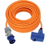 Brennenstuhl Cable de extensión para Acampar con CEE Enchufe y Acoplamiento en ángulo Incluido Regleta con indicador LED de Voltaje (25m, 230V/16A, Fabricado en Alemania)