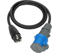 Brennenstuhl Cable reductor Camping/CEE Cable adaptador con enchufe de tierra y acoplamiento CEE (cable de 1,5 m en negro, H07RN-F 3G2,5, 230V/16A, para uso permanente en exteriores IP44, fabricado en
