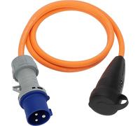 Brennenstuhl Cable reductor Camping con enchufe CEE y acoplador de conexión a tierra (cable de 1,5 m en naranja, H07RN-F 3G2.5, 230V/16A, para uso permanente en exteriores IP44, fabricado en Alemania)