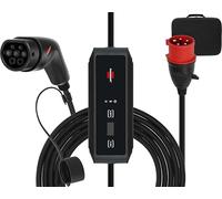 Brennenstuhl Cargador EV portátil Tipo 2 CEE 11kW, wallbox móvil con Cable 8 m, 16A, IP44, Pantalla, Corriente de Carga Ajustable, para vehículos eléctricos e híbridos BEV/PHEV, Bolsa de Transporte