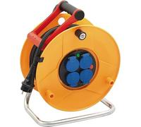 Brennenstuhl - Carrete de cable estándar Pro/Enrollador eléctrico con 4 tomas de corriente (válvulas, manija cablepilot, indicador de presencia de tensión, exterior, 33 m de cable) fabricado en