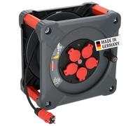 Brennenstuhl Carrete de cable profesional KA 5100 5 IP44 (cable H07RN-F 3G1,5 de 50 m en negro, 5 tomas de seguridad, uso en obra y exterior permanente, fabricado en Alemania)