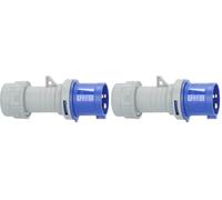 Brennenstuhl Clavija CEE 230V/16A (para Uso Exterior IP44, Adaptador Enchufe para Camping, conexión fácil, 3 Polos, Enchufe de 3 Pines) (Paquete de 2)