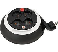 Brennenstuhl Comfort Line - Juego de 4 enchufes/mini cable de beben (cable de 3 m, fabricado en Alemania) negro/blanco