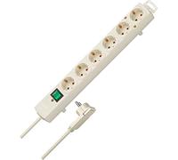 Brennenstuhl Comfort Line regleta de enchufes con 6 Tomas de Corriente para Montaje (Cable de 2 m, Interruptor Iluminado, montable, Enchufe Plano) Blanco