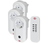 Brennenstuhl Comfort-Line Set de 3 enchufes de Radio (enchufes inalámbricos para Uso en Interiores, Mando a Distancia, Radio Control)