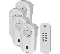 Brennenstuhl Comfort-Line set de 4 enchufes de radio (enchufes inalámbricos para uso en interiores, mando a distancia, radio control)