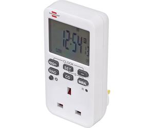 Brennenstuhl Comfort-Line - Temporizador Digital semanal (Temporizador semanal para Uso en Interiores, función de Cuenta atrás y con Mayor protección táctil), Color Blanco