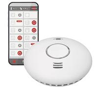 Brennenstuhl Connect Detector de Humo y Calor Inteligente WRHM01 con notificación de aplicación (Detector de Humo WiFi, Incluye 2X Pilas, Probado según EN 14604)